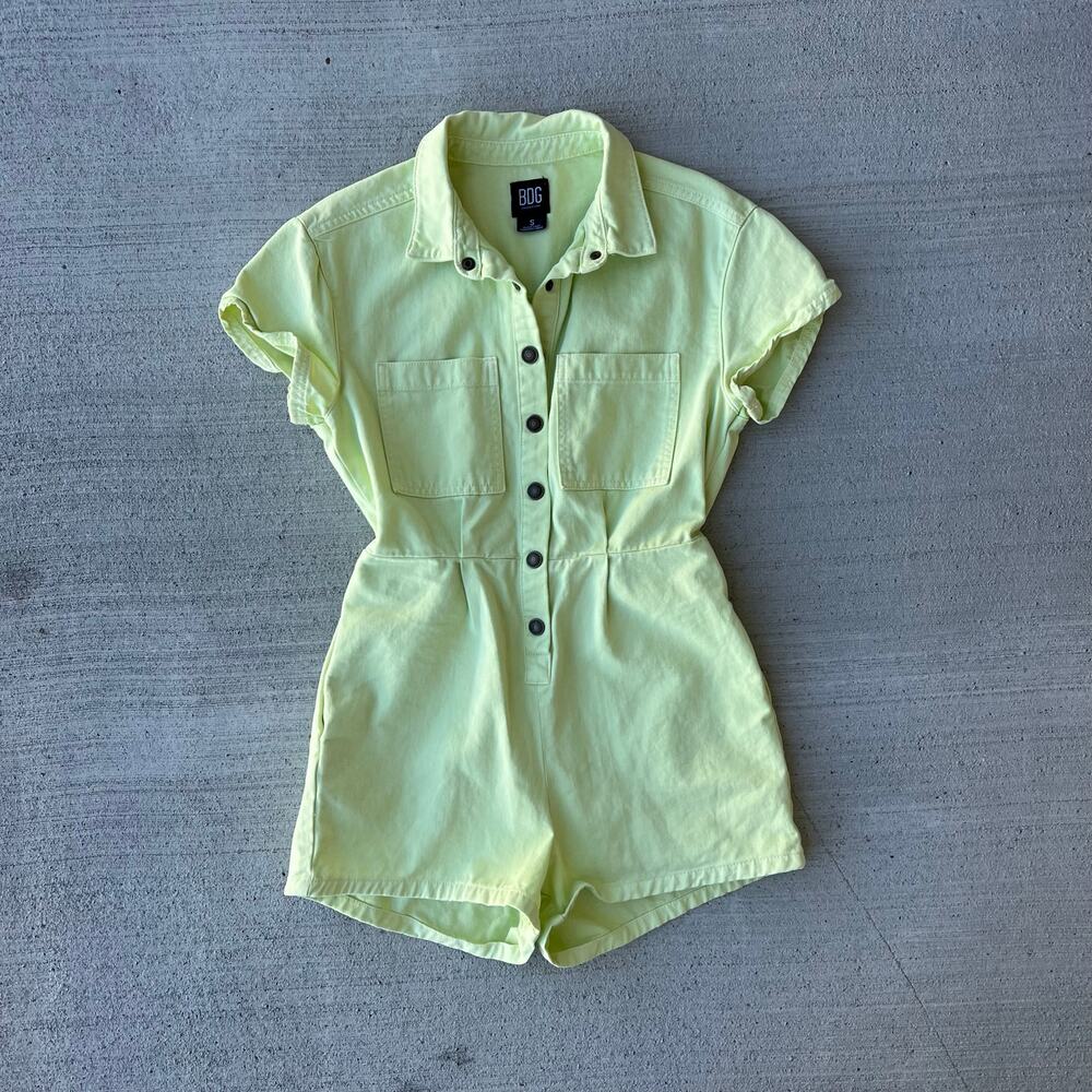 BDG Lime Green Button Up Romper